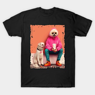 Human Dog Hipster T-Shirt